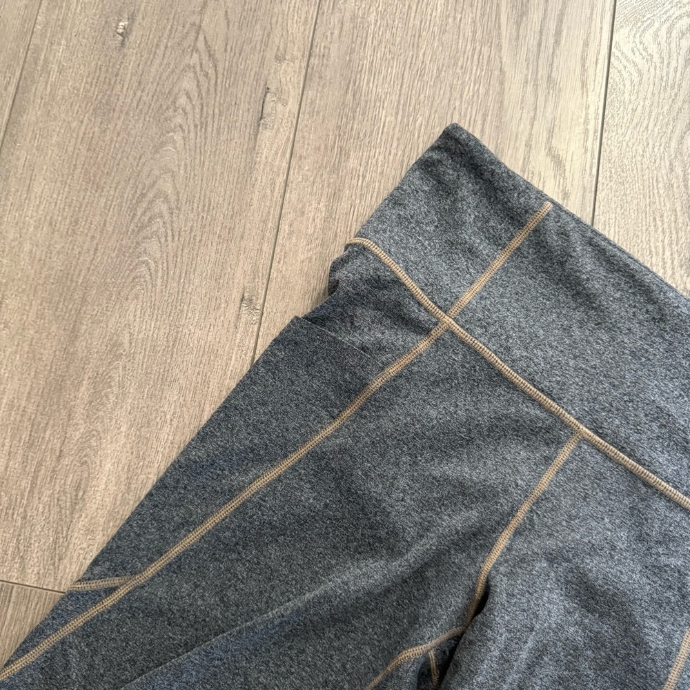 Athleta Heather Grey Stitched Athletic Leggings - Picture 2 of 5